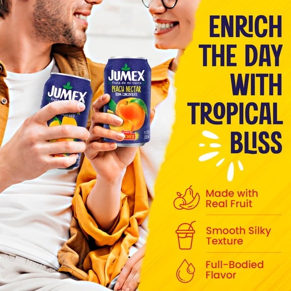 Jumex Mango Nectar Juice & Peach Nectar Juice, 11.3 fl oz, 12 pack