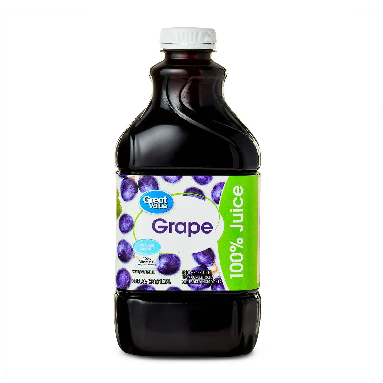(2 pack) Great Value 100% Concord Grape Juice, 64 fl oz..