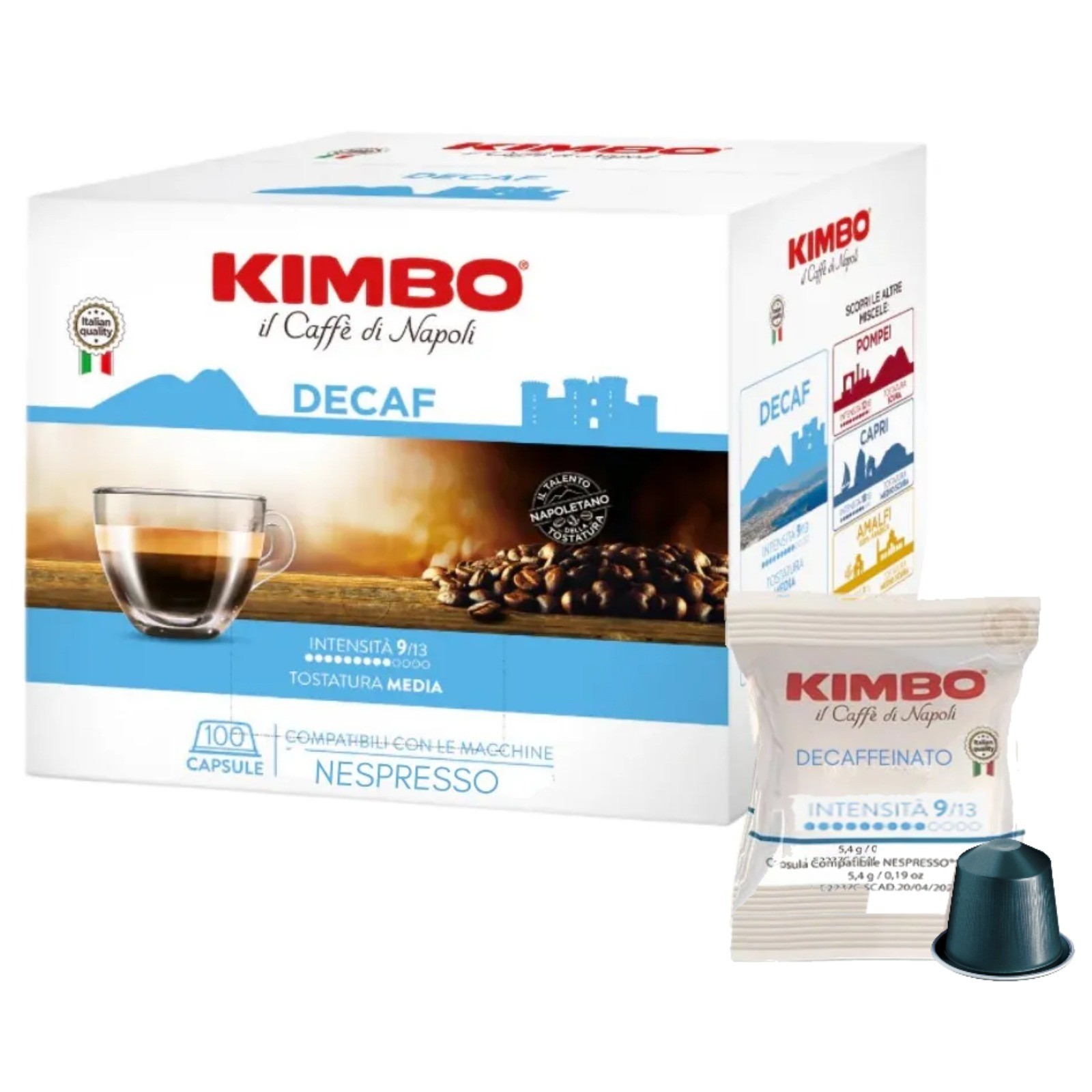 Kimbo Coffee Capsules DECAF Blend Compatible Nespresso Creamy Decaffeinated*