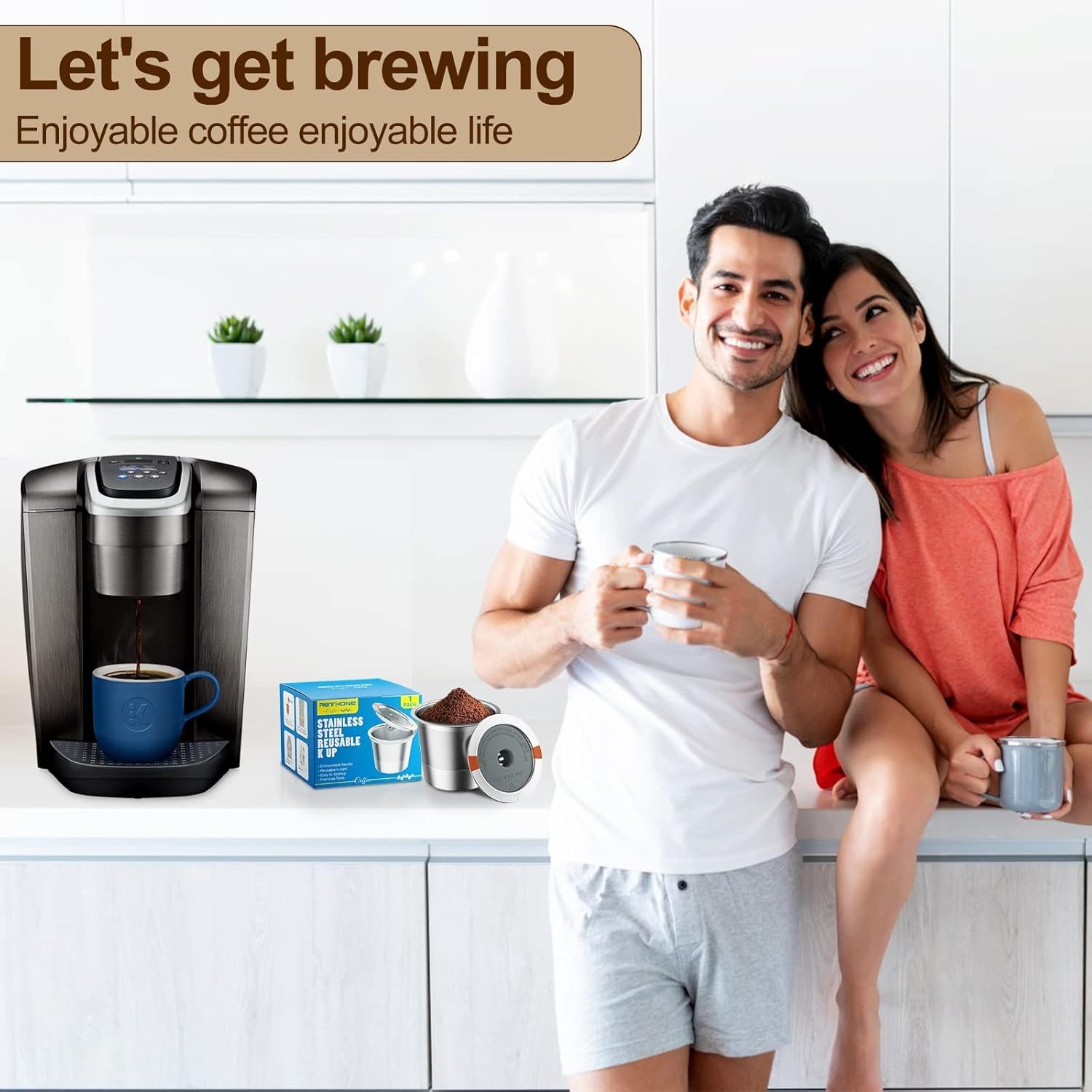 RETHONE K Cup Reusable Coffee Pods, Stainless Steel K 1 Pack, Silver
