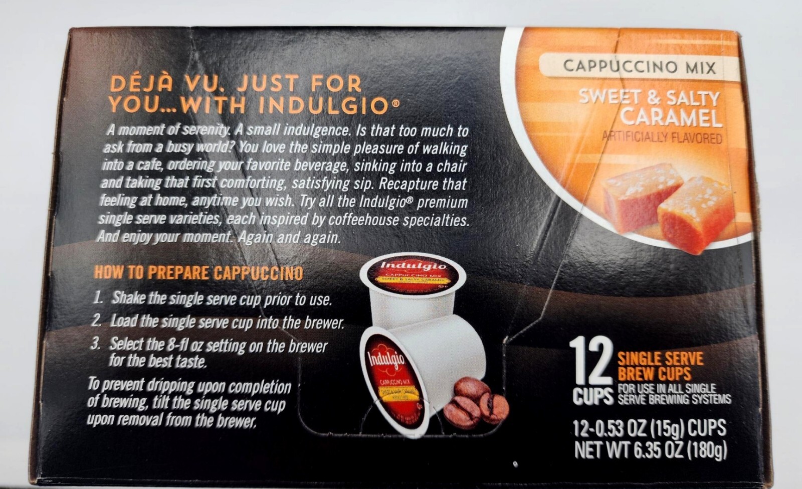 12 Indulgio SWEET & SALTY CARAMEL Cappuccino K-Cup Coffee Pods Keurig-1 box 2026