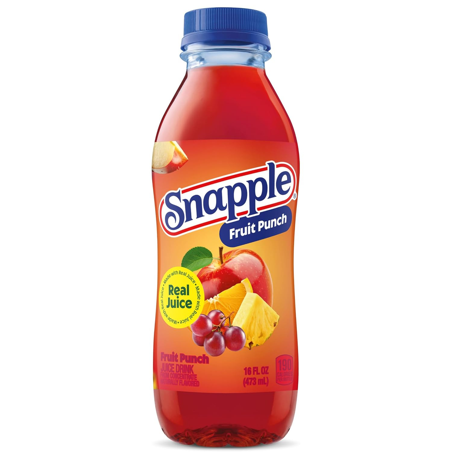 Fruit Punch Juice Drink, 16 fl oz recycled plastic bottle, Pack of 12