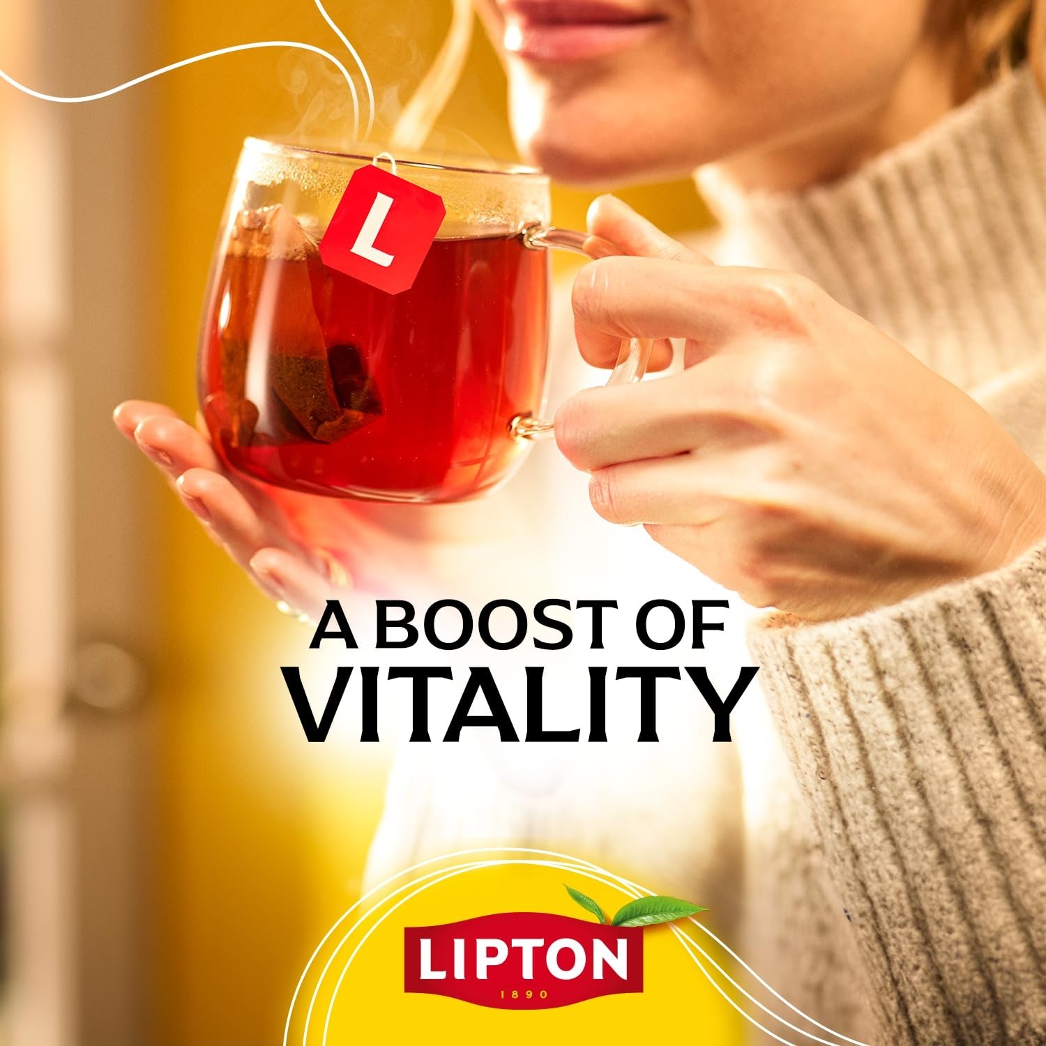 Indulge in Lipton Black Tea Bags – High Caffeine, 100 Bags for Anytime Enjoyment