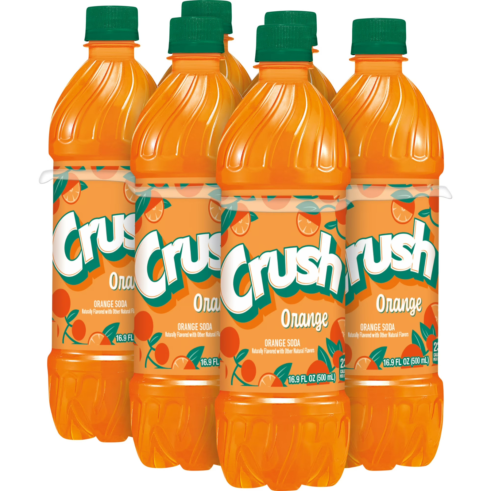 Crush Caffeine Free Orange Soda Pop, 16.9 fl oz, 6 Pack Bottles-free shipping