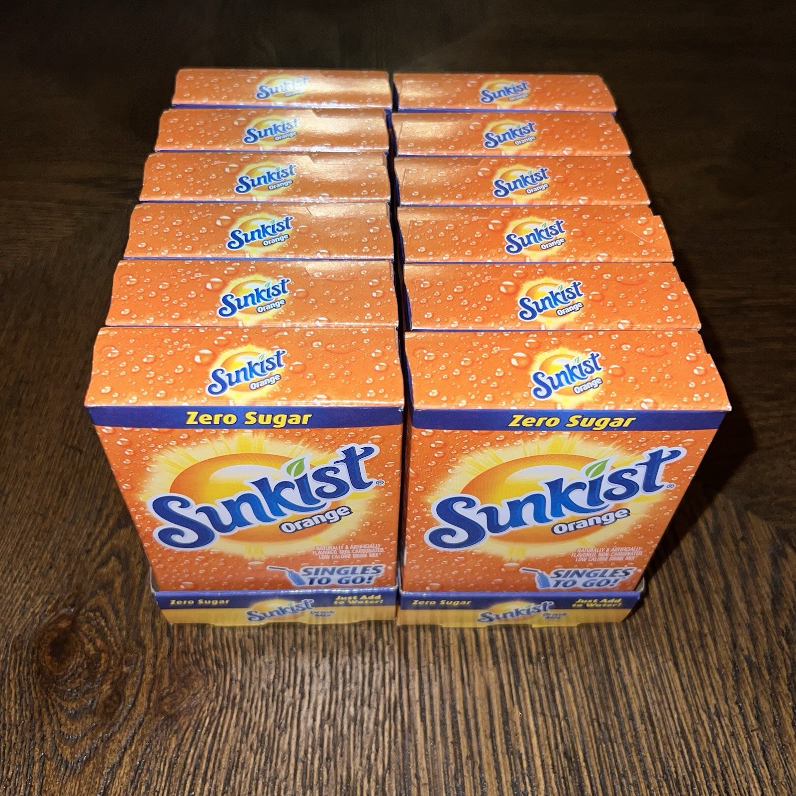 Sunkist Soda Orange Singles to Go Drink Mix, 12 Boxes with 6 Packets Each – 72