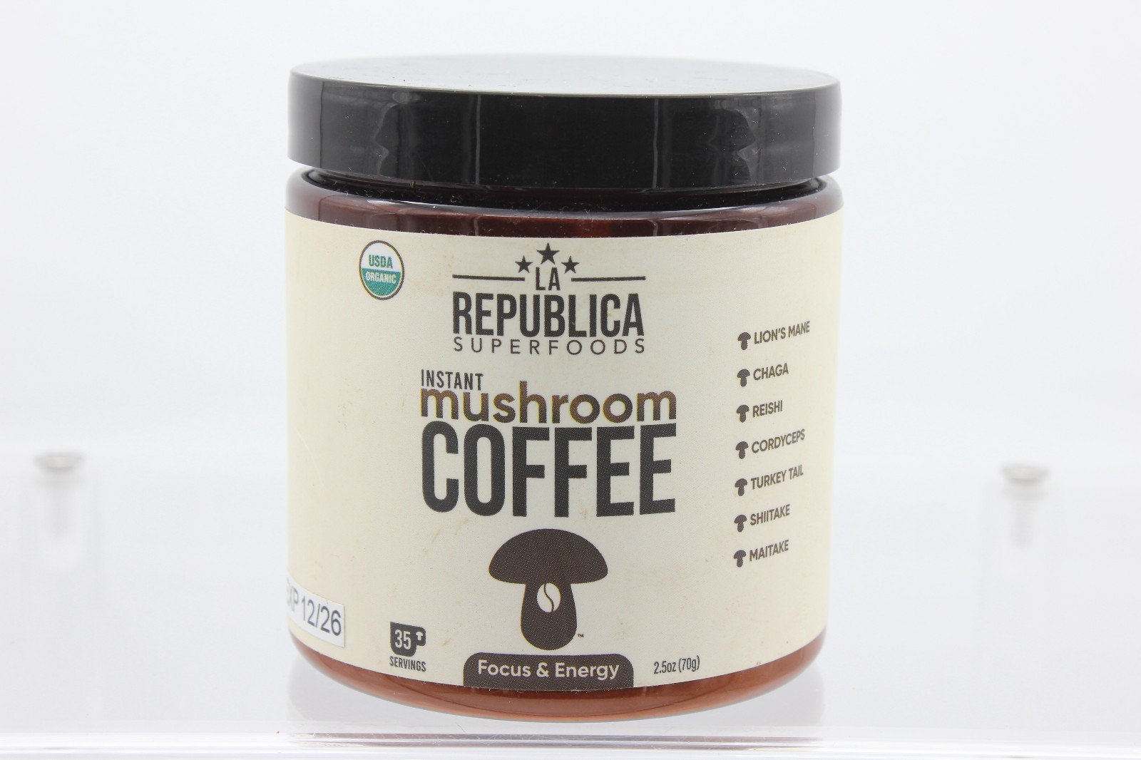 La Republica Mushroom Coffee Instant 2.5oz Lion’s Mane Chaga+ 30 Servings