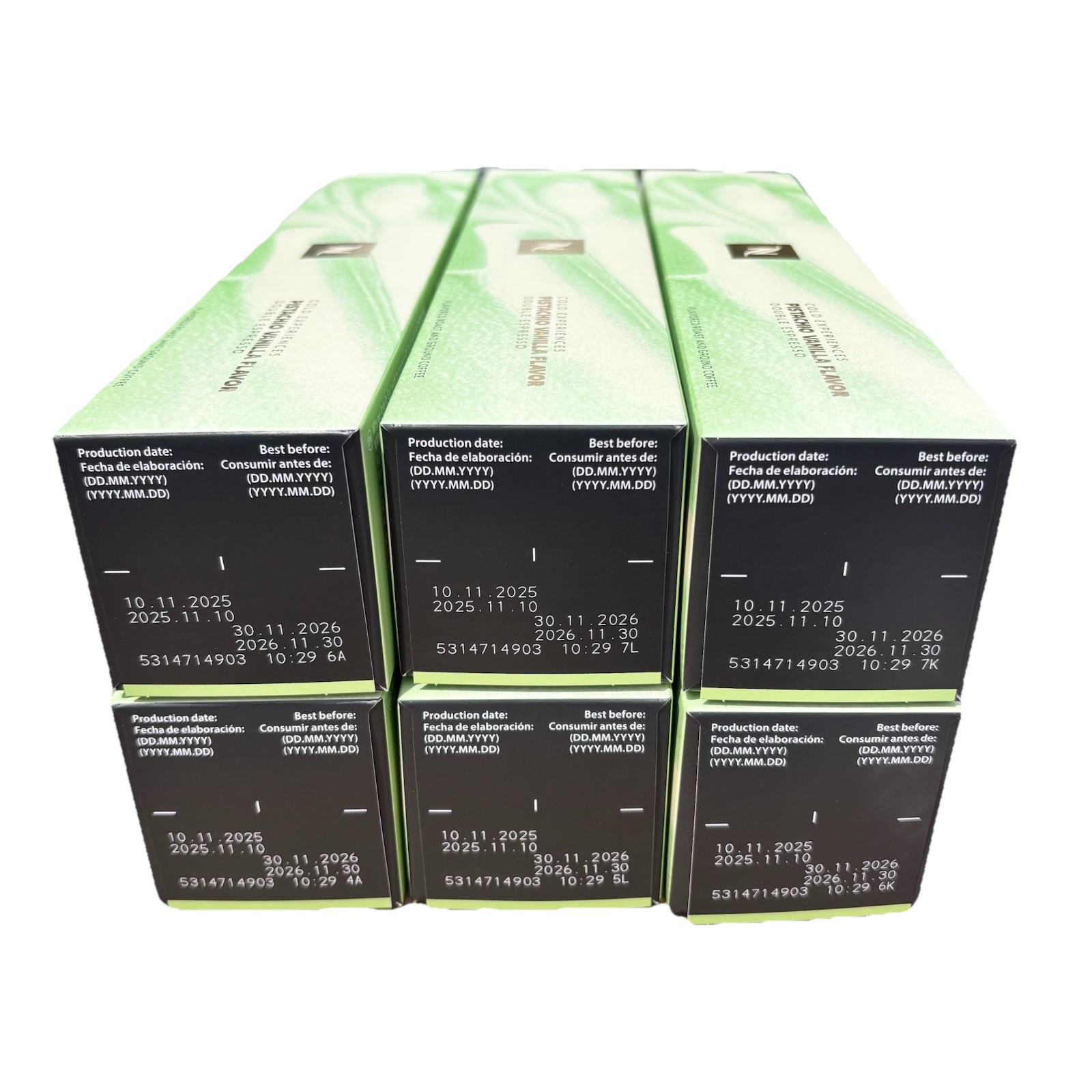 Nespresso Vertuo Pistachio Vanilla Over Ice Double Espresso Pods 60ct/6 sleeves