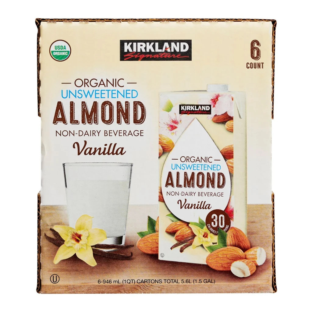 Kirkland Signature Organic Almond Beverage Vanilla 32 fl oz 6-Count