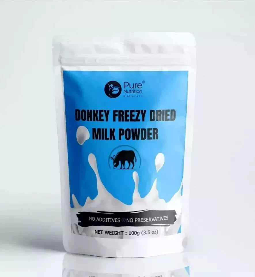 100% PURE NATURAL HERBS DONKEY MILK POWDER FREEZE DRIED 100 GRAM (3.5Oz)