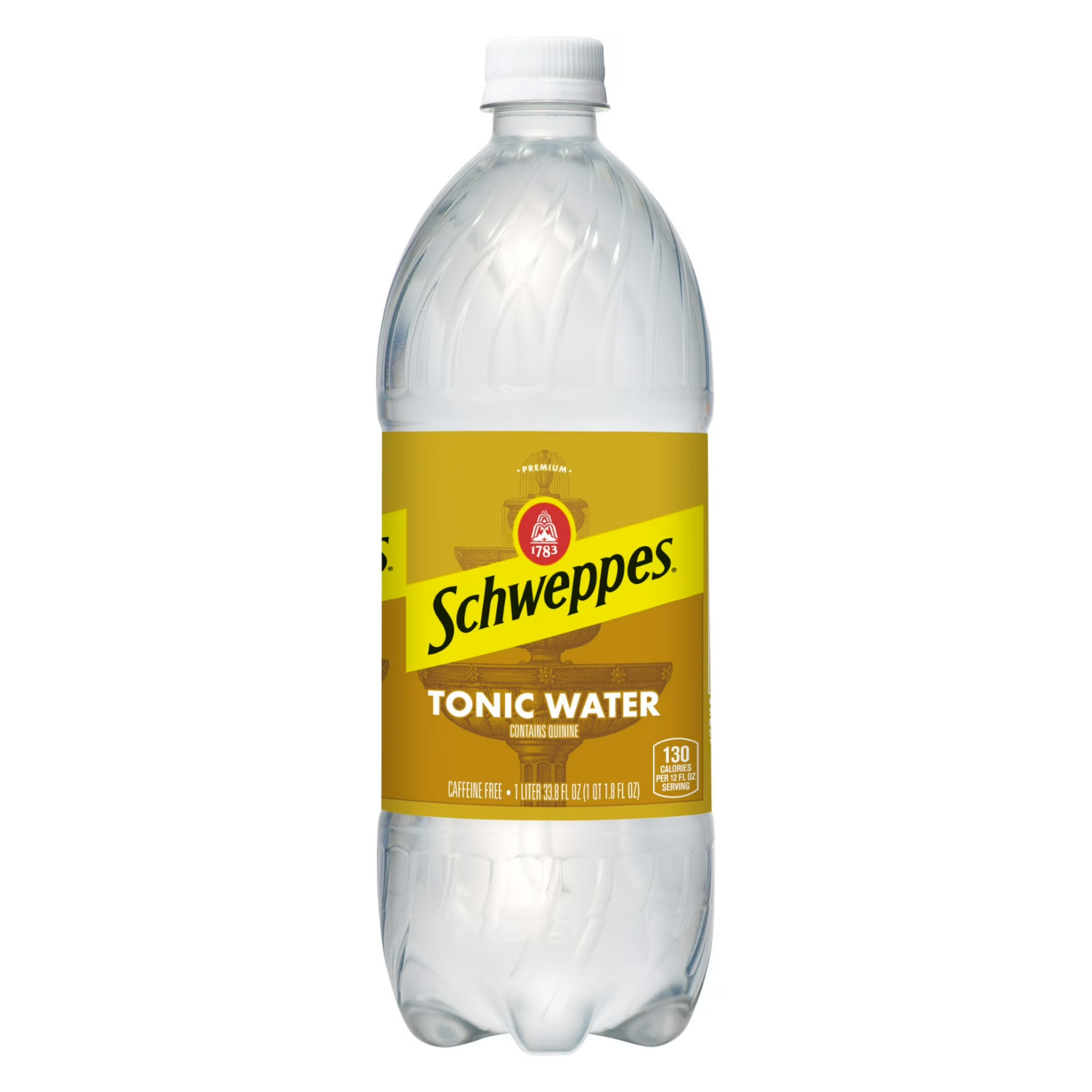 Schweppes Caffeine Free Tonic Water 1L Bottle, Zero Caffeine Mixer Drink 1 Liter