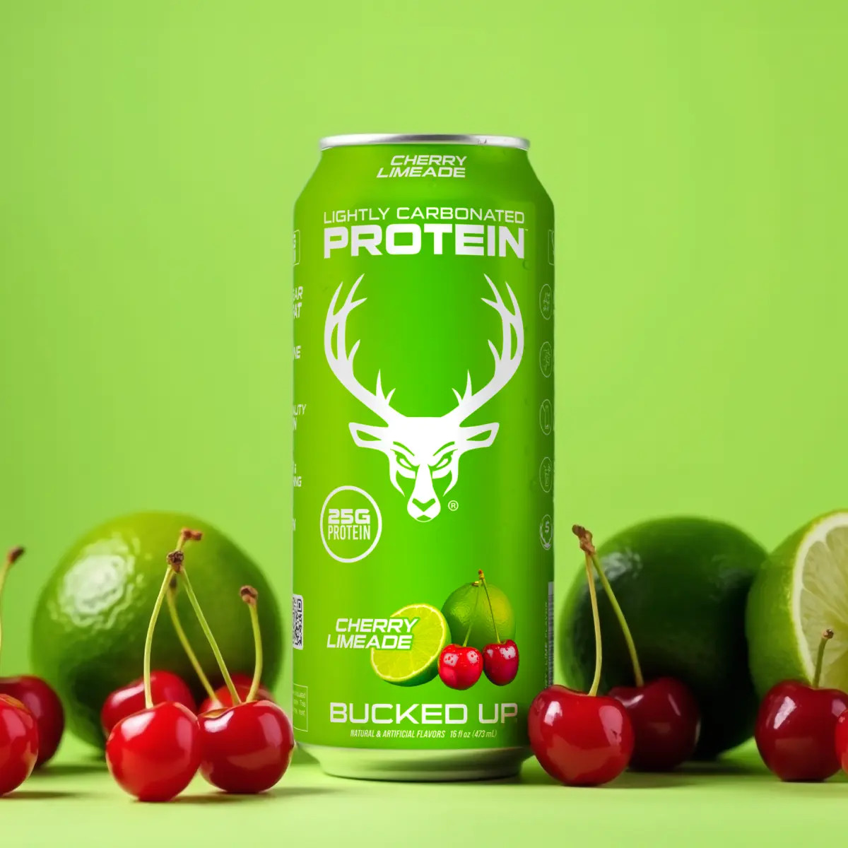 Bucked up Ready-To-Drink Lightly-Carbonated Protein Soda | 1 Case (12 Cans, 16 O
