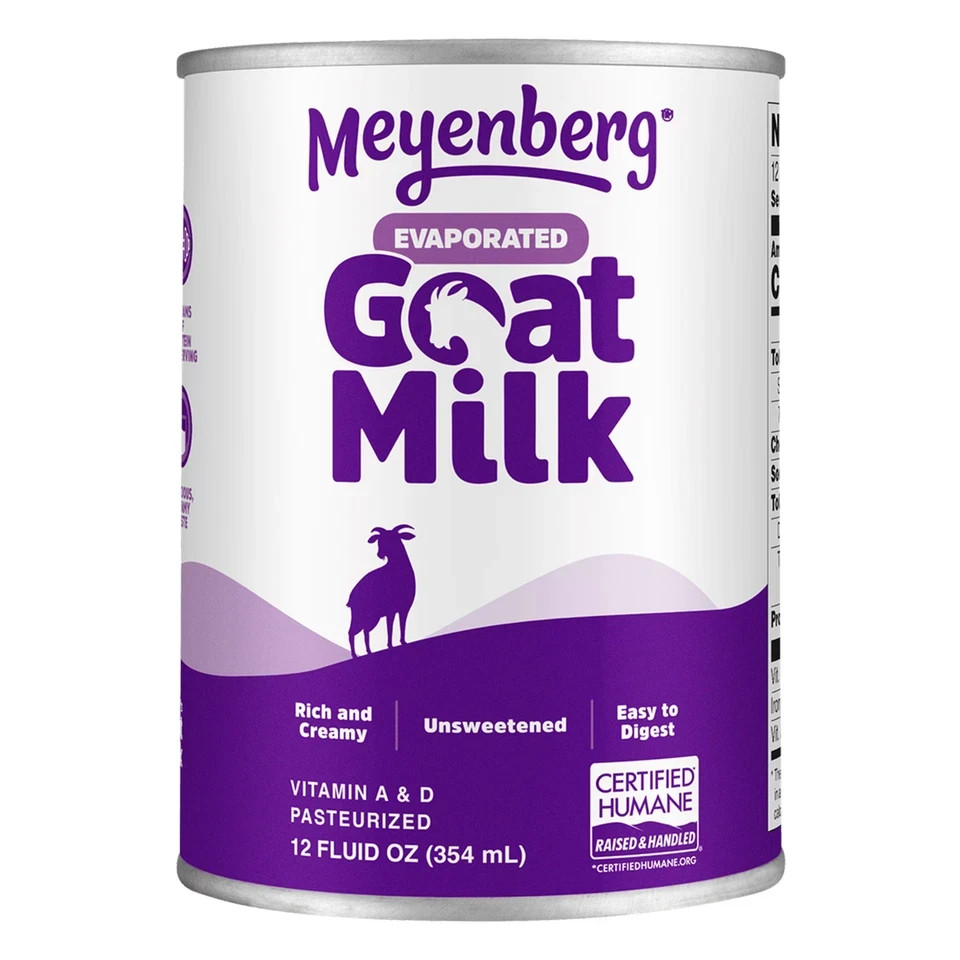 (2 pack) Meyenberg Evaporated Vitamin D Goat Milk Unsweetened, 12 fl oz