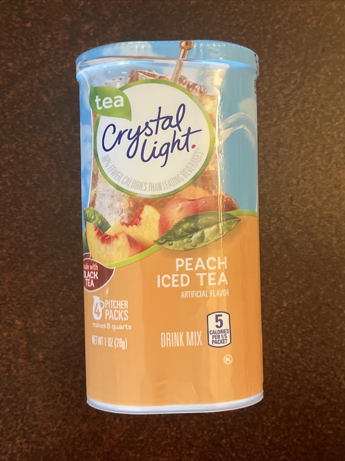 Crystal Light Peach Iced Tea Drink Mix Gluten Free, 1 Ounce