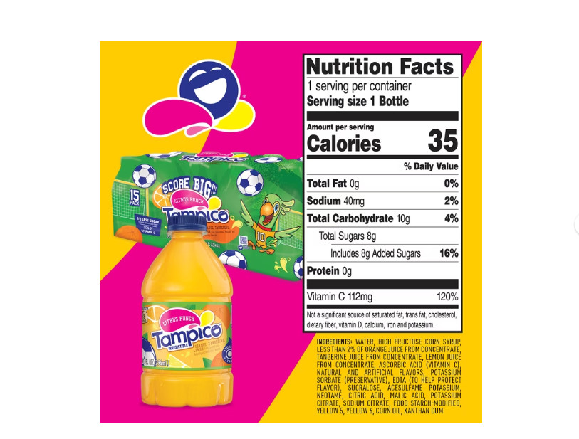 Tampico Citrus Punch Orange Tangerine Lemon Juice Drink 10 fl oz 15 Pack