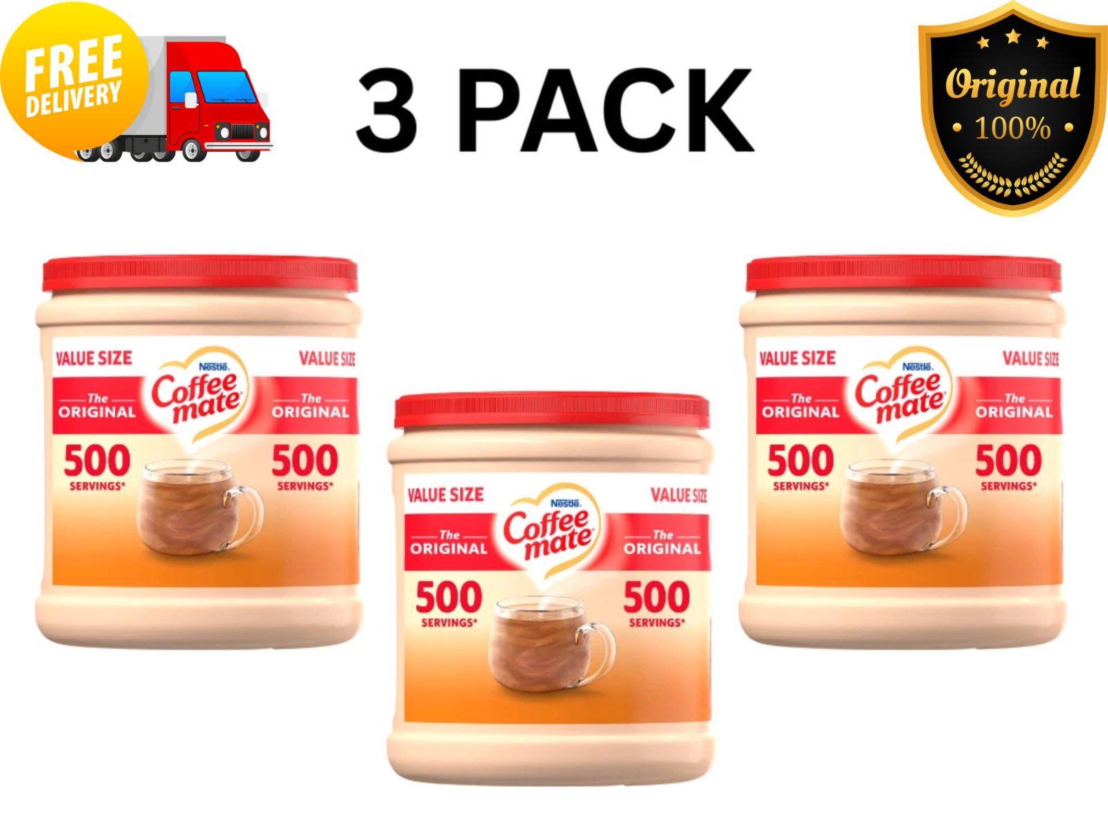 Coffee Mate Original Powder Creamer 35.3 oz 3 Pack Nestle Coffee Creamer
