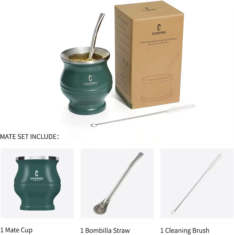 Yerba Mate Cup Bombilla Set – the 5 in 1 Yerba Mate Set Includes a Modern Mate C