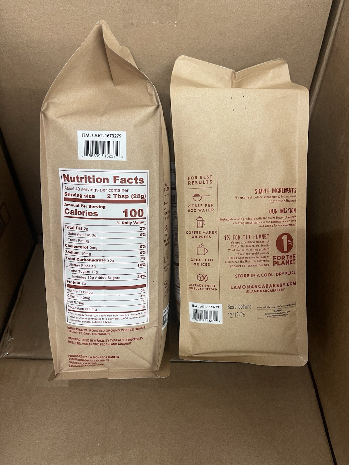 2 PACK CAFE De OLLA Coffee Cinnamon & Brown Sugar 40oz (2.5 Lb) Each EXP 12/26