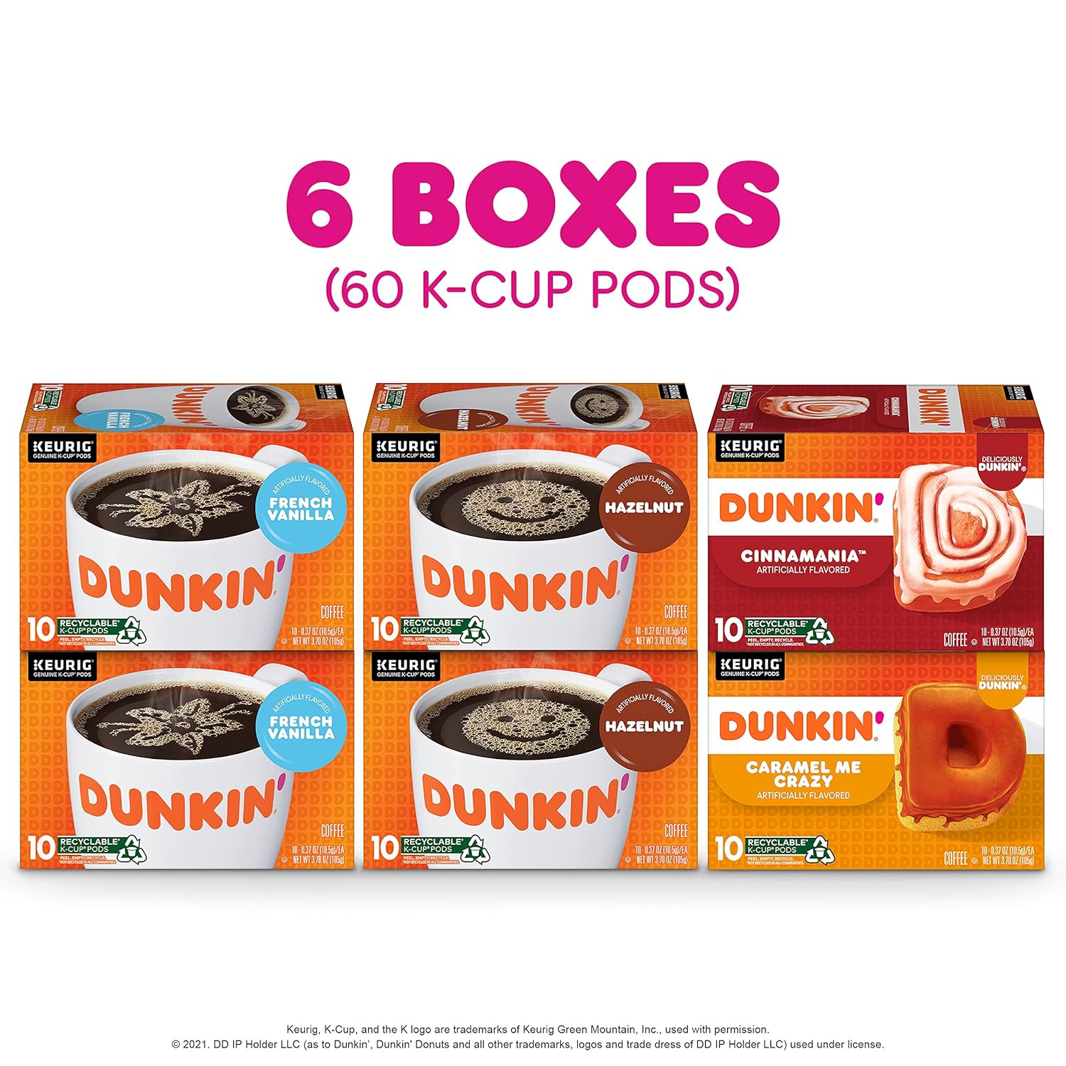 Dunkin’ Mixed Flavor Coffee Variety Pack 60 Keurig K-Cup Pods