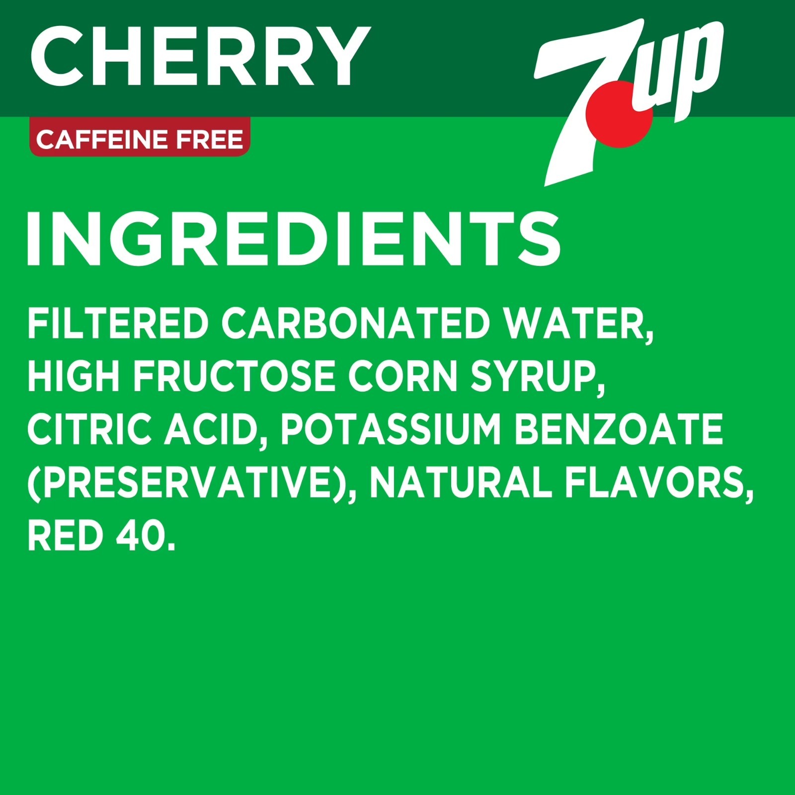 7UP Caffeine Free Cherry Soda Pop, 12 fl oz, 12 Pack Cans.