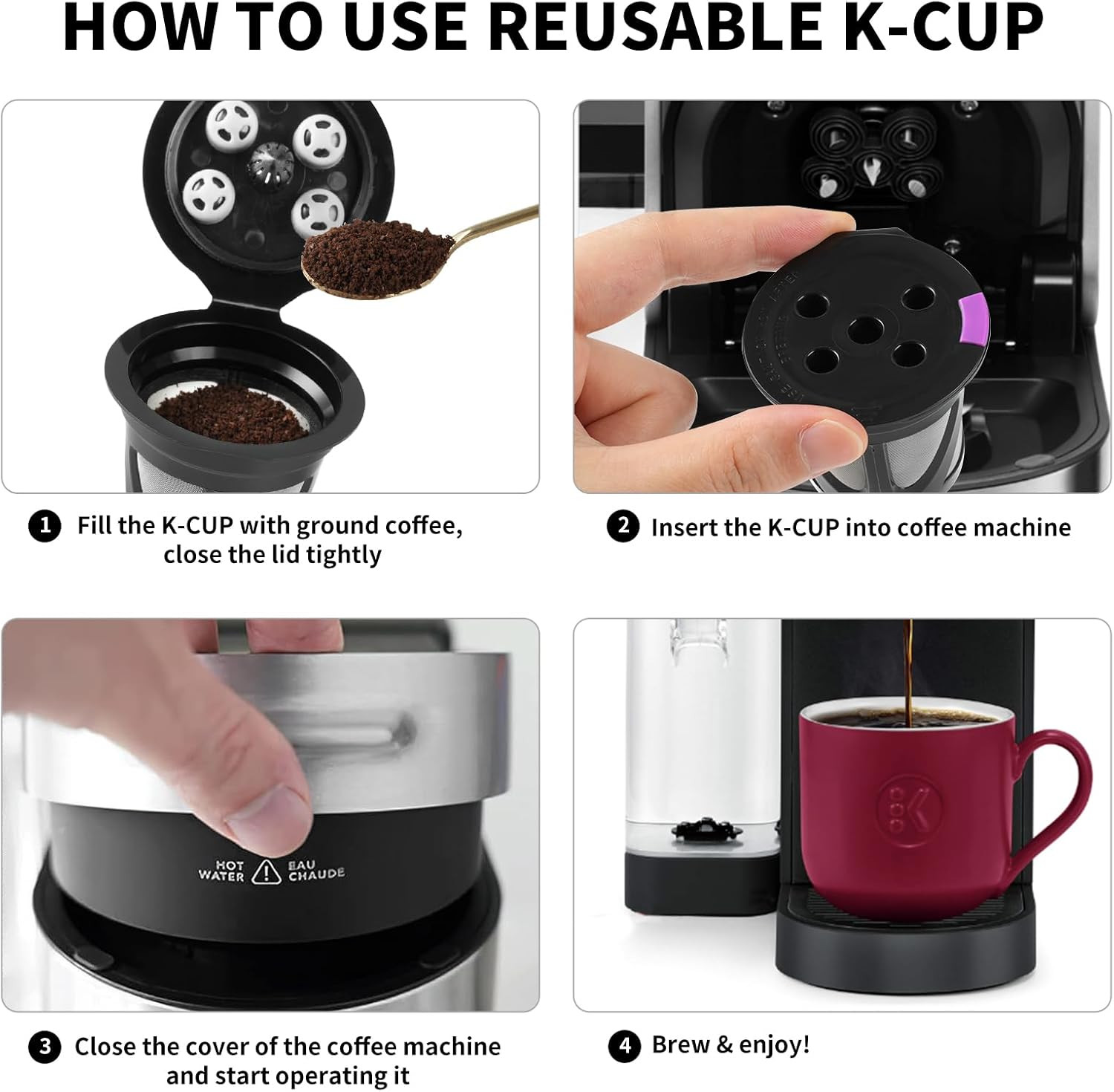 Reusable K Cups for Keurig 2-Pack Universal K CUP Refillable Coffee Pods