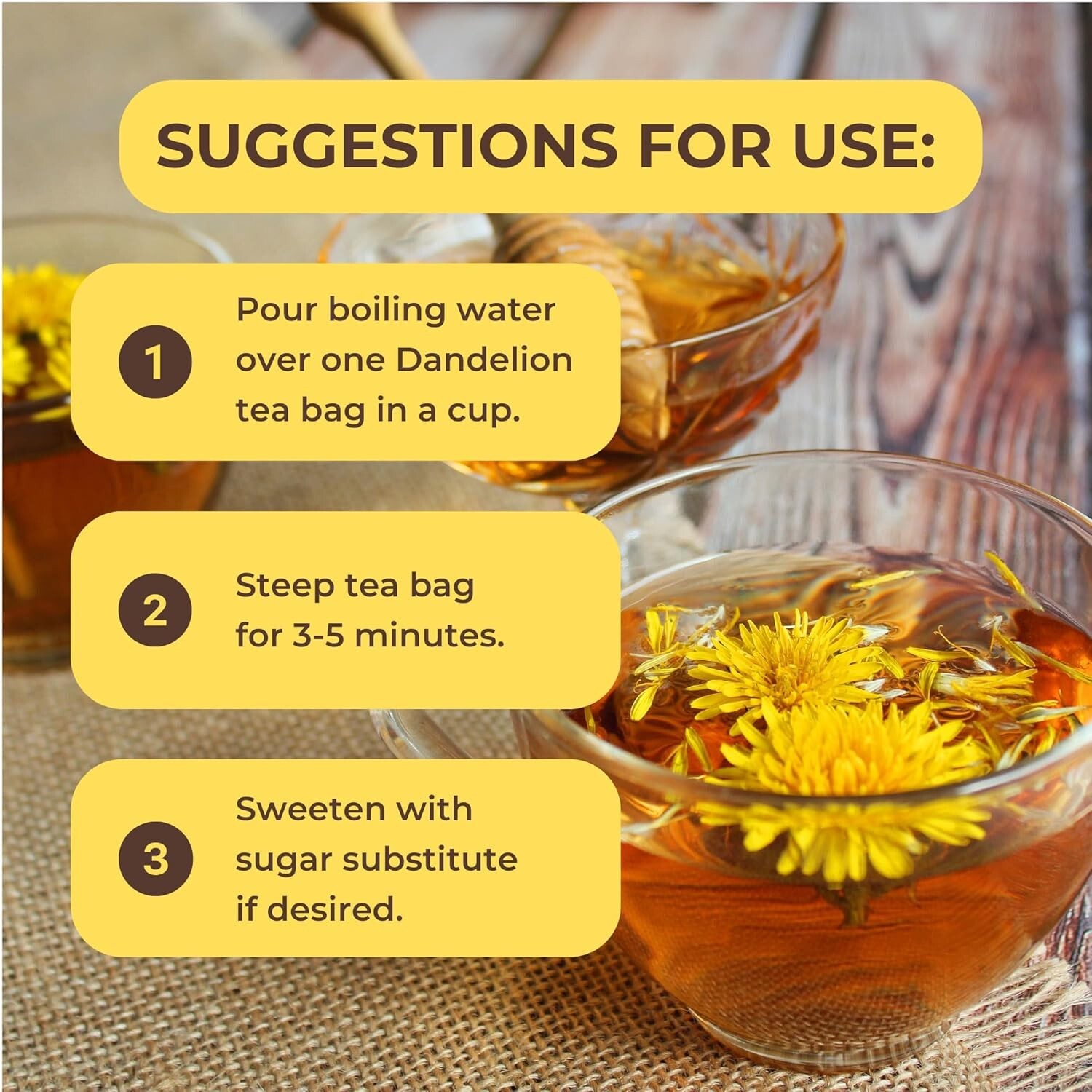 Dandelion Tea (Diente de León) – 25 Tea Bags of All-Natural Dandelion from Peru