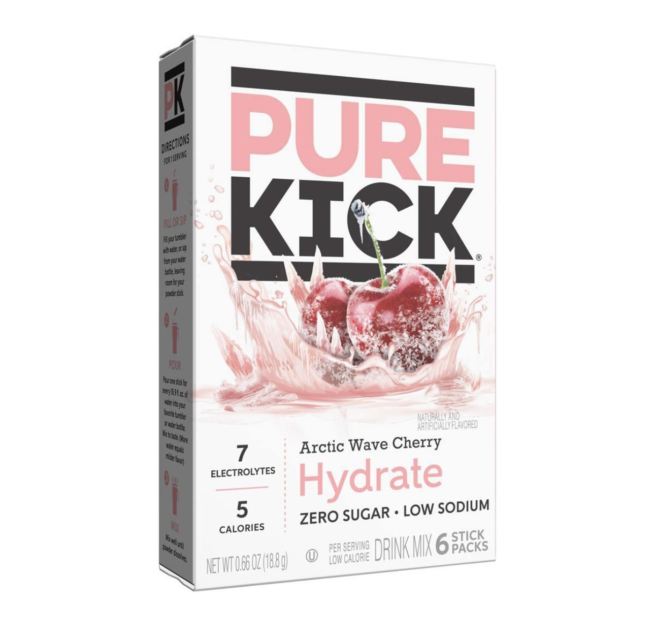 Pure Kick Cherry Hydrate Singles To Go Drink Mix Lot of 6 Boxes Zero Sugar