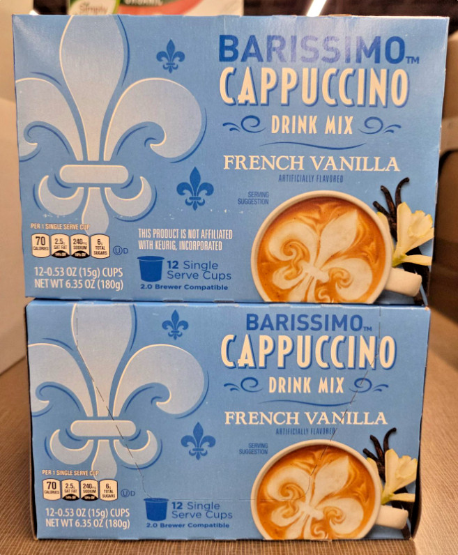 Barissimo Cappuccino Drink Mix French Vanilla 6.35oz 180g (2 Boxes)