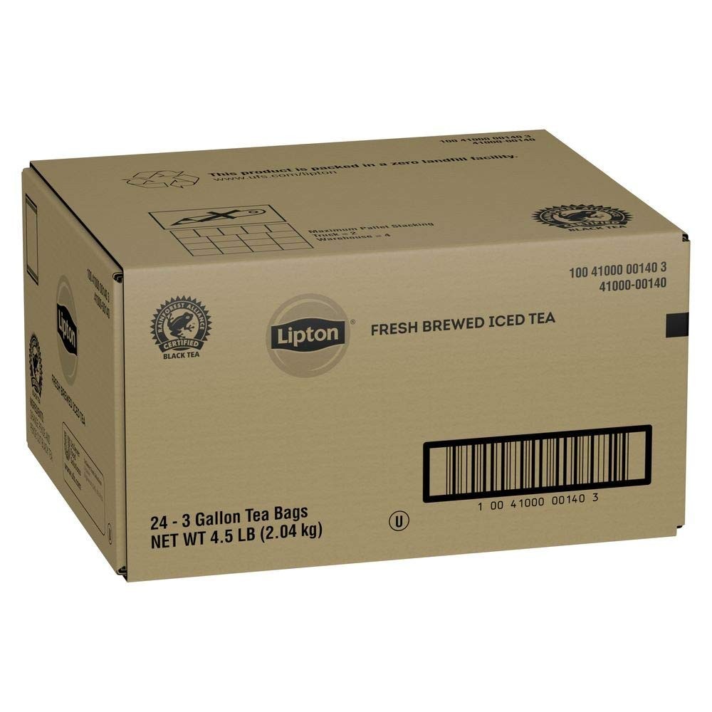 Bulk Lipton Black Tea Bags Unsweetened – 3 Gallon Yield, 24 Count, High Caffeine