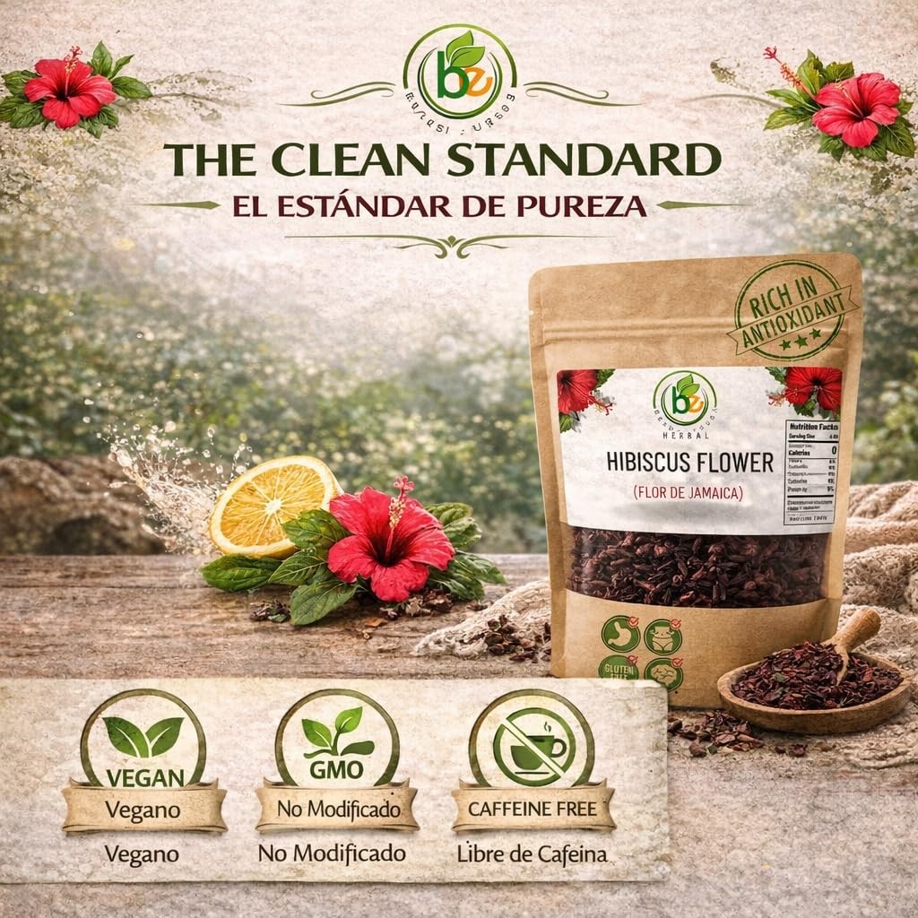 Flor de Jamaica – 4 oz Dried Hibiscus Flowers–Loose Leaf Herbal Tea Bexpertsusa