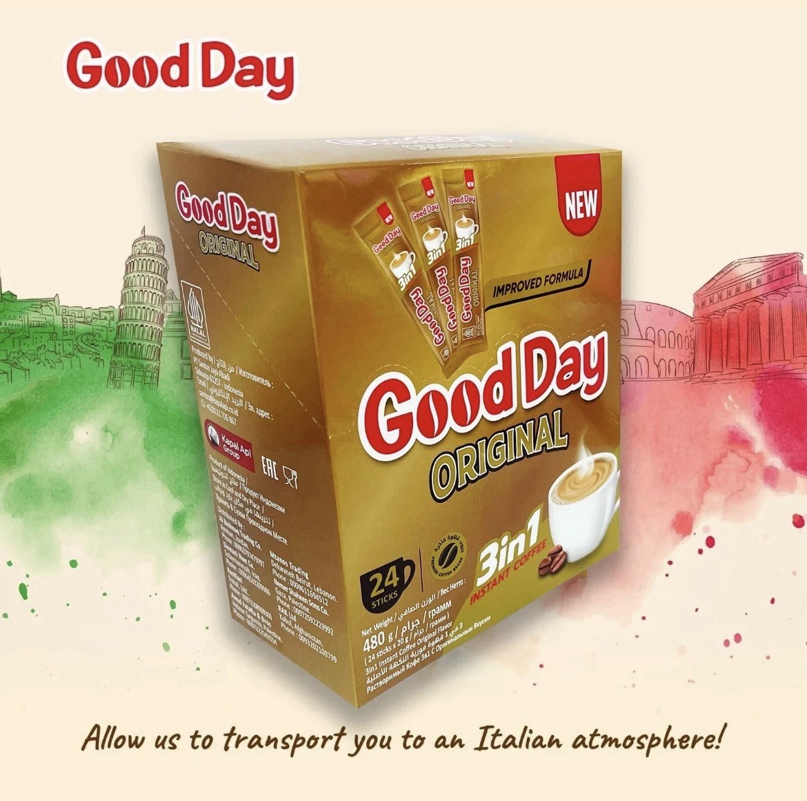 Good Day Original 3-in-1 Instant Coffee-24 Sticks – Rich & Smooth Coffee Anytime