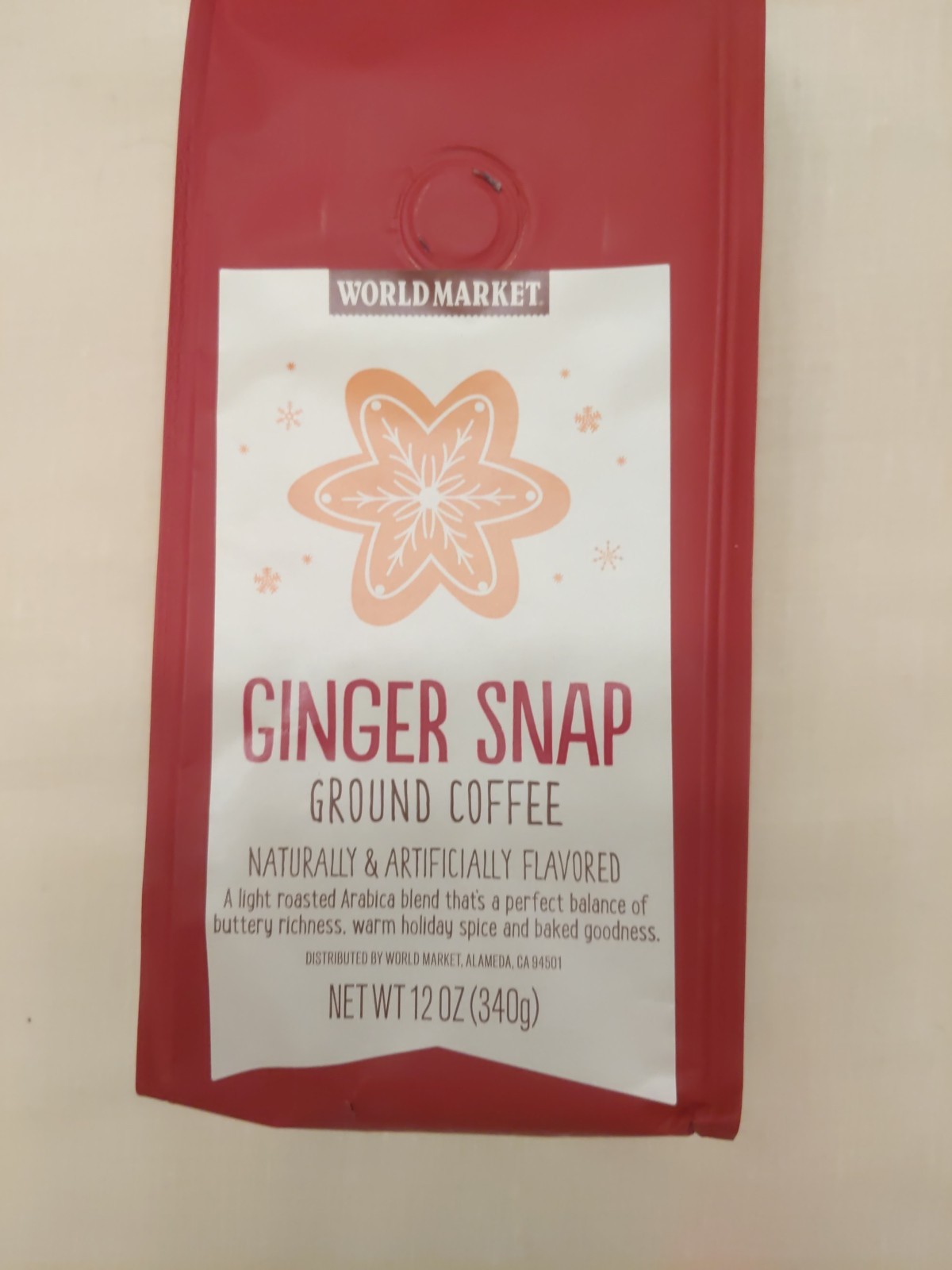 NEW SEALED World Market Ginger Snap Ground Coffee 12 oz BB Date 6/2026 Seasonal