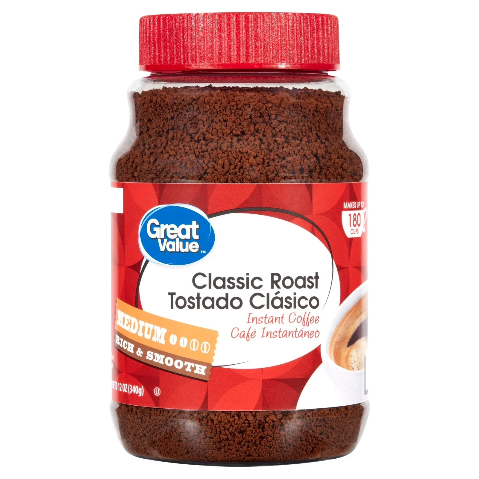 Great Value Classic Medium Roast Instant Coffee 12 oz
