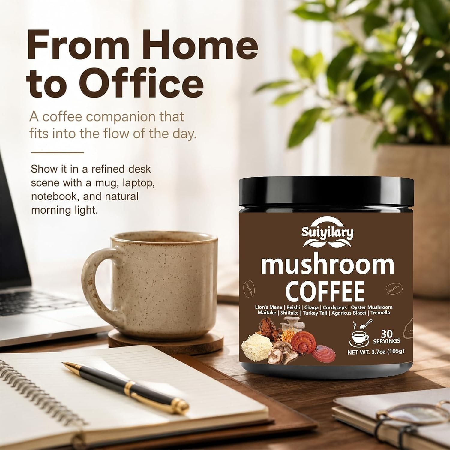 10 Mushroom Blend Coffee for Focus, Immunity Boost, Memory Clarity – 30 Servigs