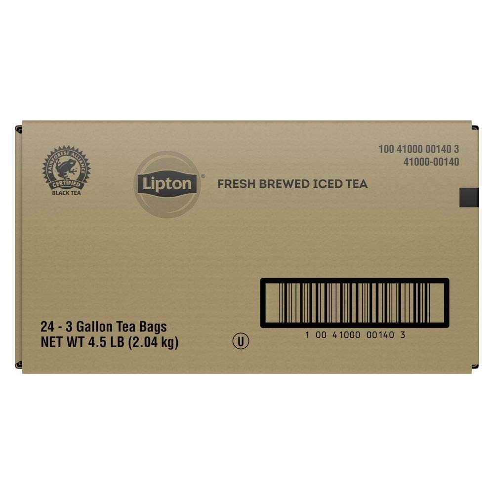 Bulk Lipton Black Tea Bags Unsweetened – 3 Gallon Yield, 24 Count, High Caffeine