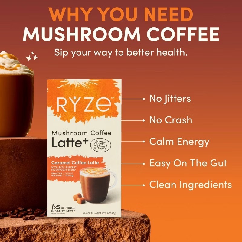Caramel Mushroom Coffee Latte Sticks-2packs