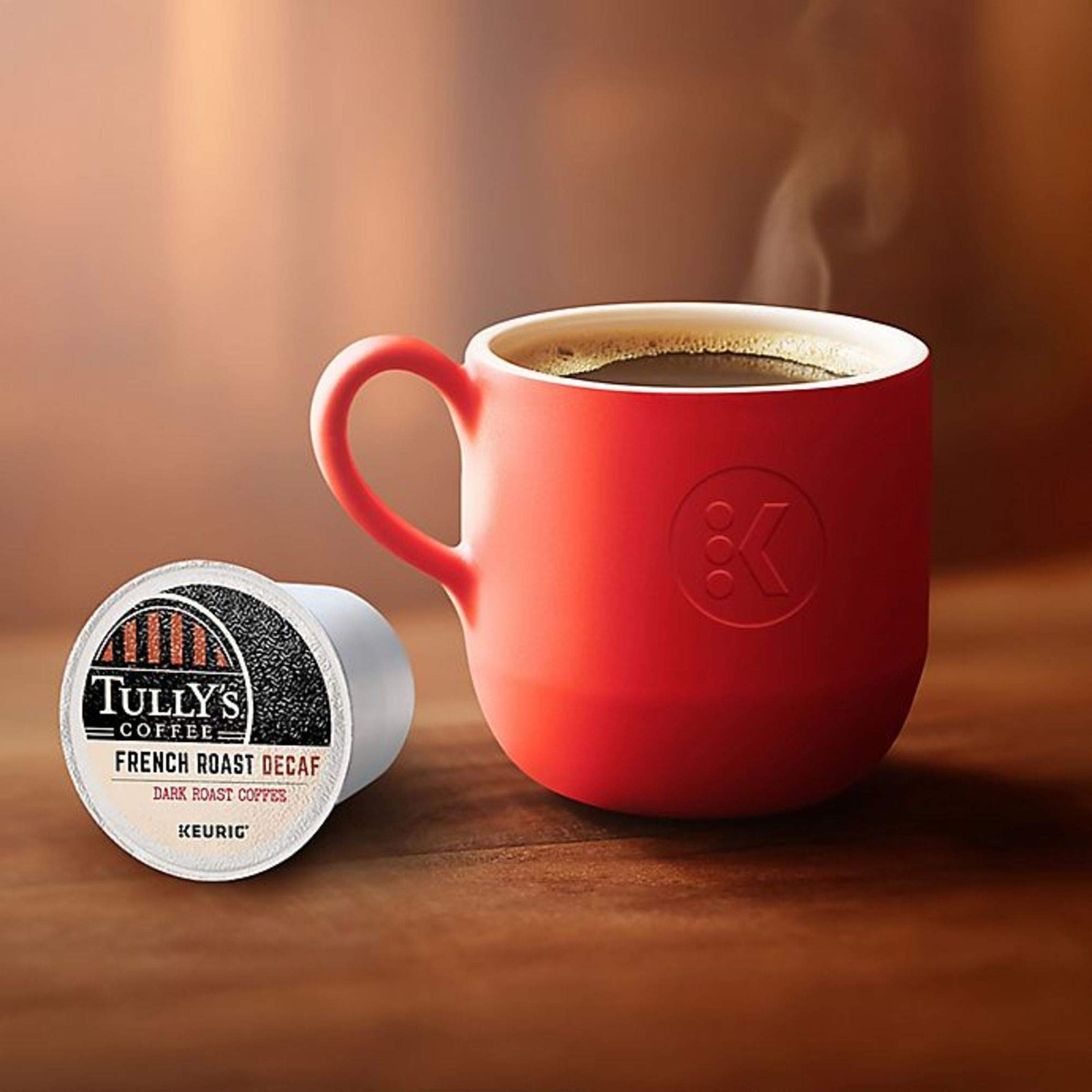 Tully’s Coffee French Roast Decaf, Keurig Single-Serve K-Cup Pods, Dark…