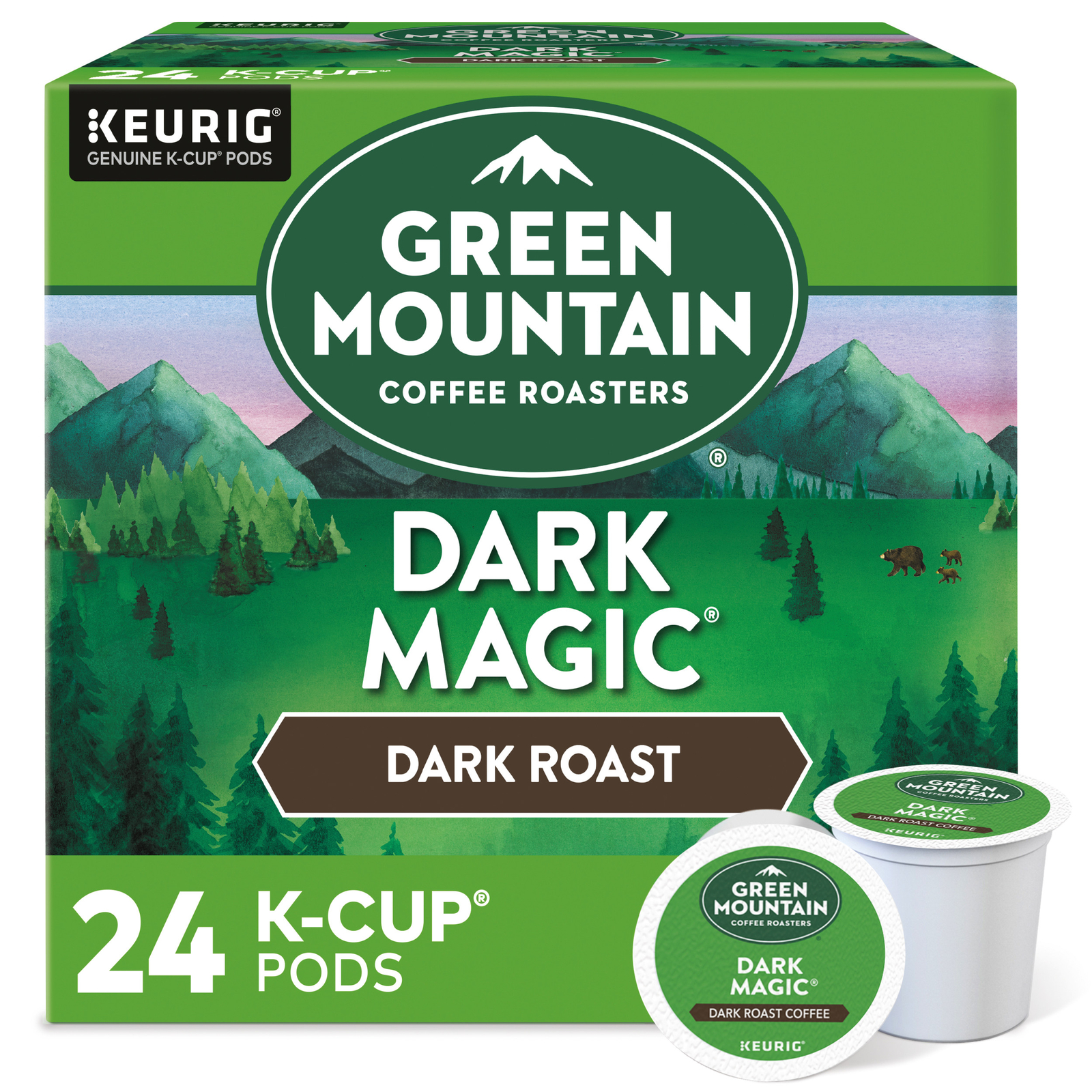 Green Mountain Coffee Dark Magic, Keurig K-Cup Pod, Dark Roast, 24 Count