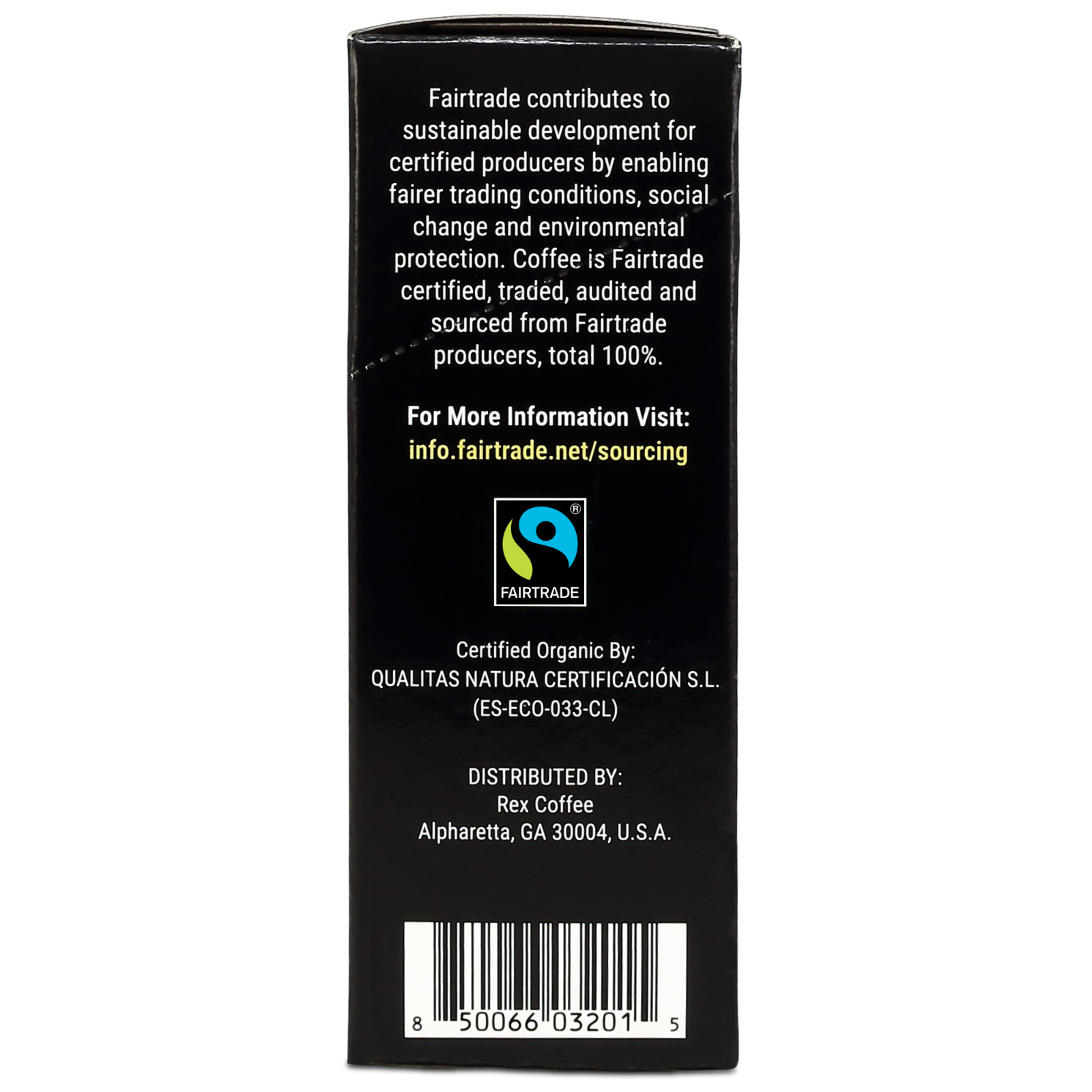 Rex Coffee Organic Fairtrade Instant Sticks Medium Roast Arabica 25 Count