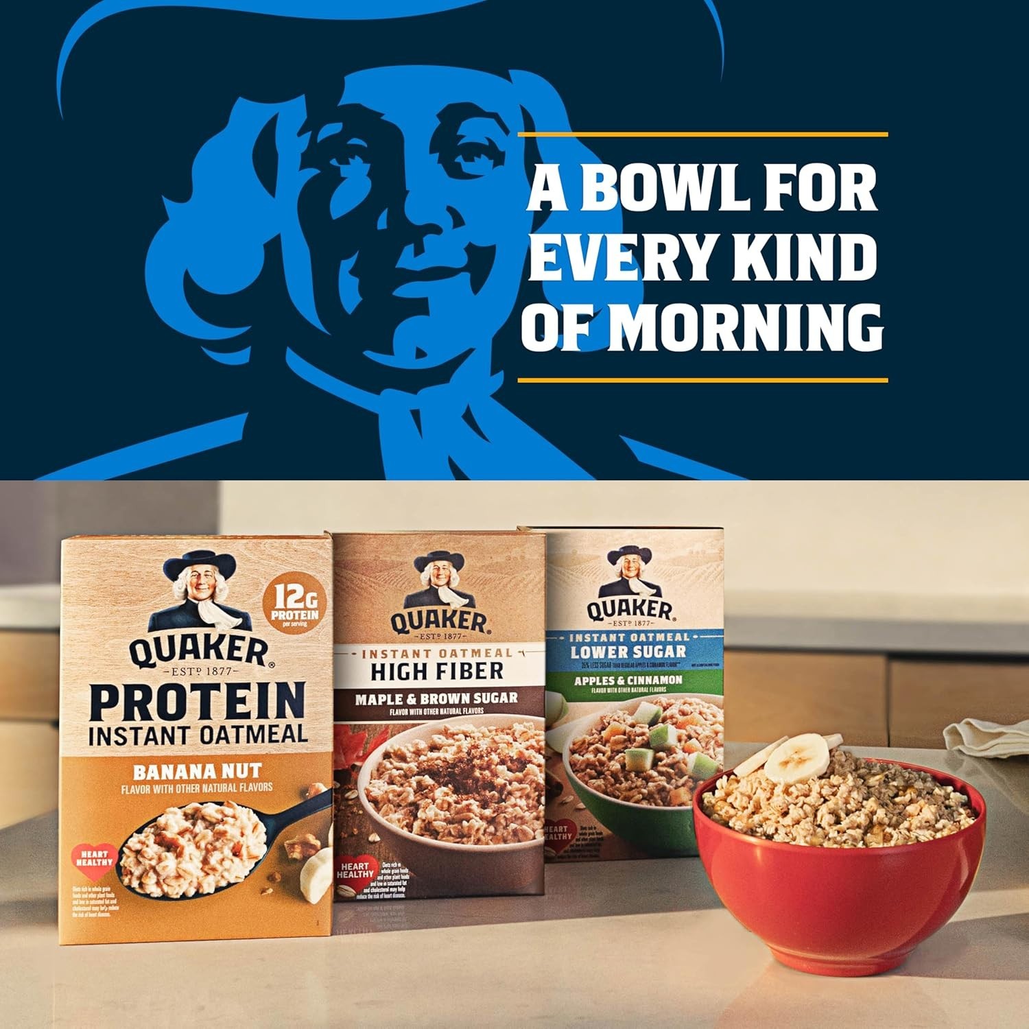 Quaker Instant Oatmeal Express Cups, Honey & Almonds, 1.76 Ounce (Pack of 12)