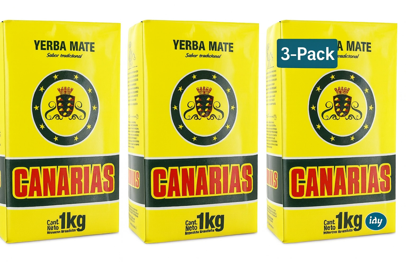 3 Pack Yerba Mate Canarias 3kg / 6.6lb | Traditional Mate | Ships from USA