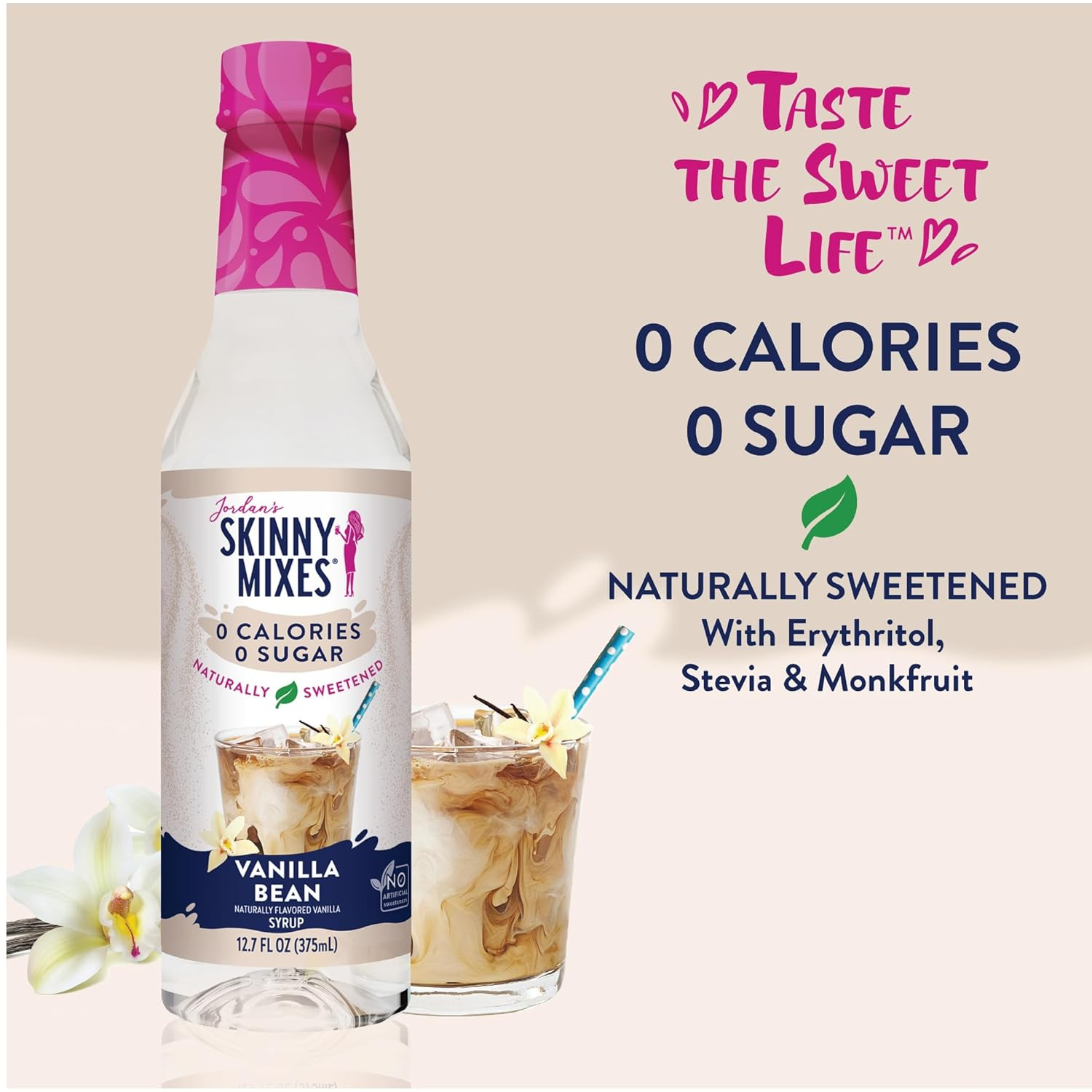 Jordan’S Skinny Mixes Sugar Free Coffee Syrup, Vanilla Bean Coffee Flavoring Syr