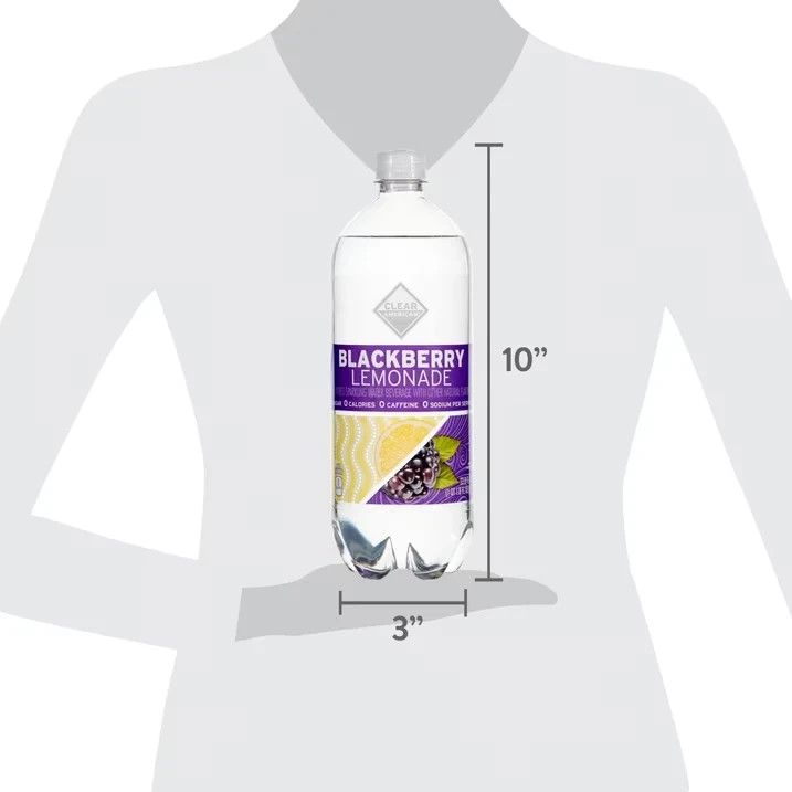 (12 pack) Clear American Blackberry Lemonade Sparkling Water, 1 Liter