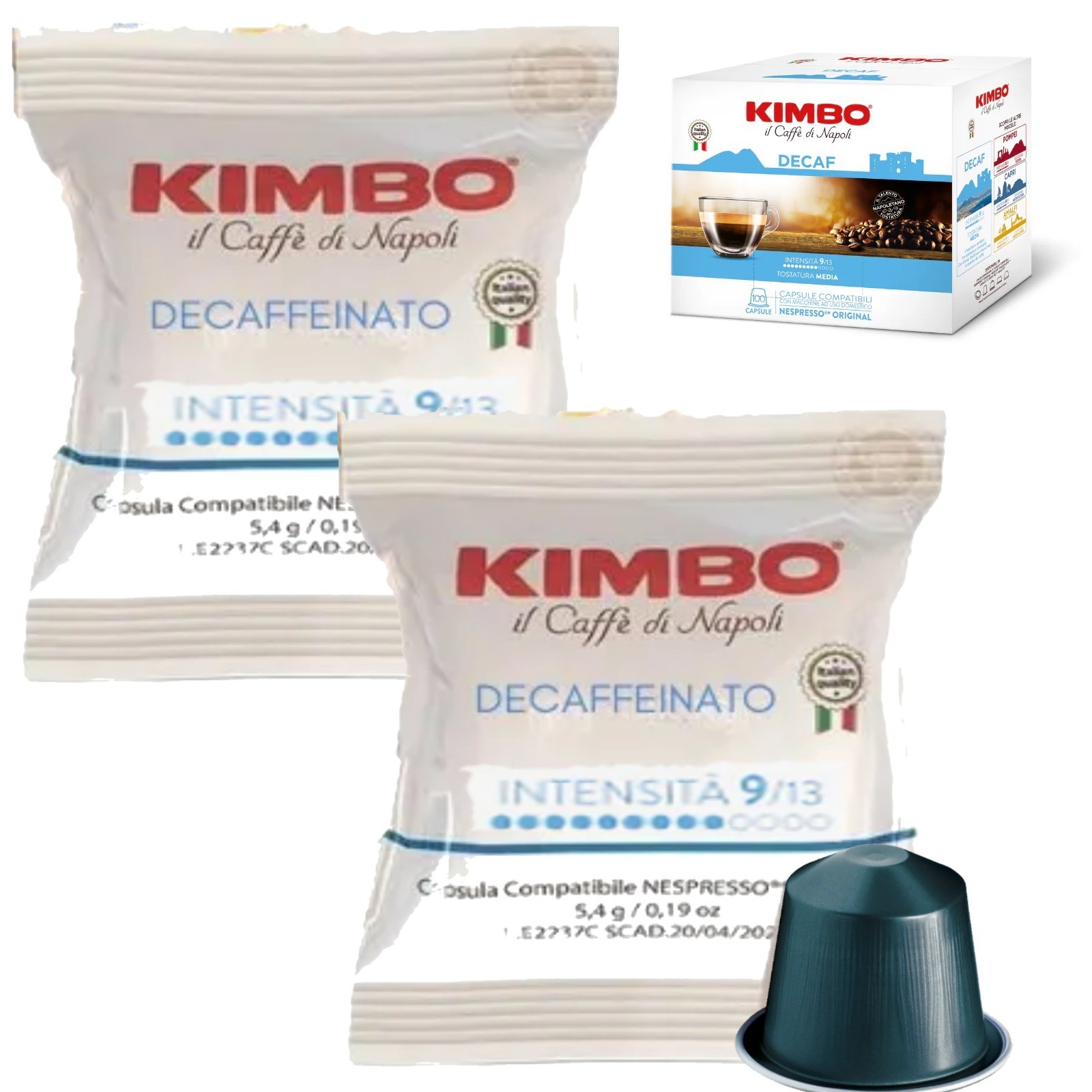 Kimbo Coffee Capsules DECAF Blend Compatible Nespresso Creamy Decaffeinated*