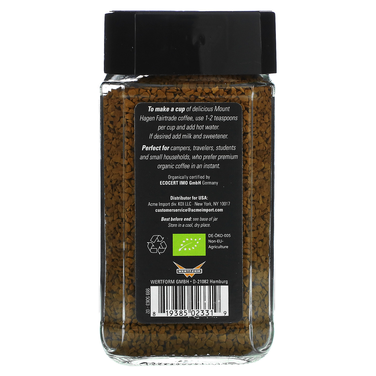 2 PACK Mount Hagen Organic Fairtrade Instant Coffee Freeze Dried 3.53 oz E: 2026