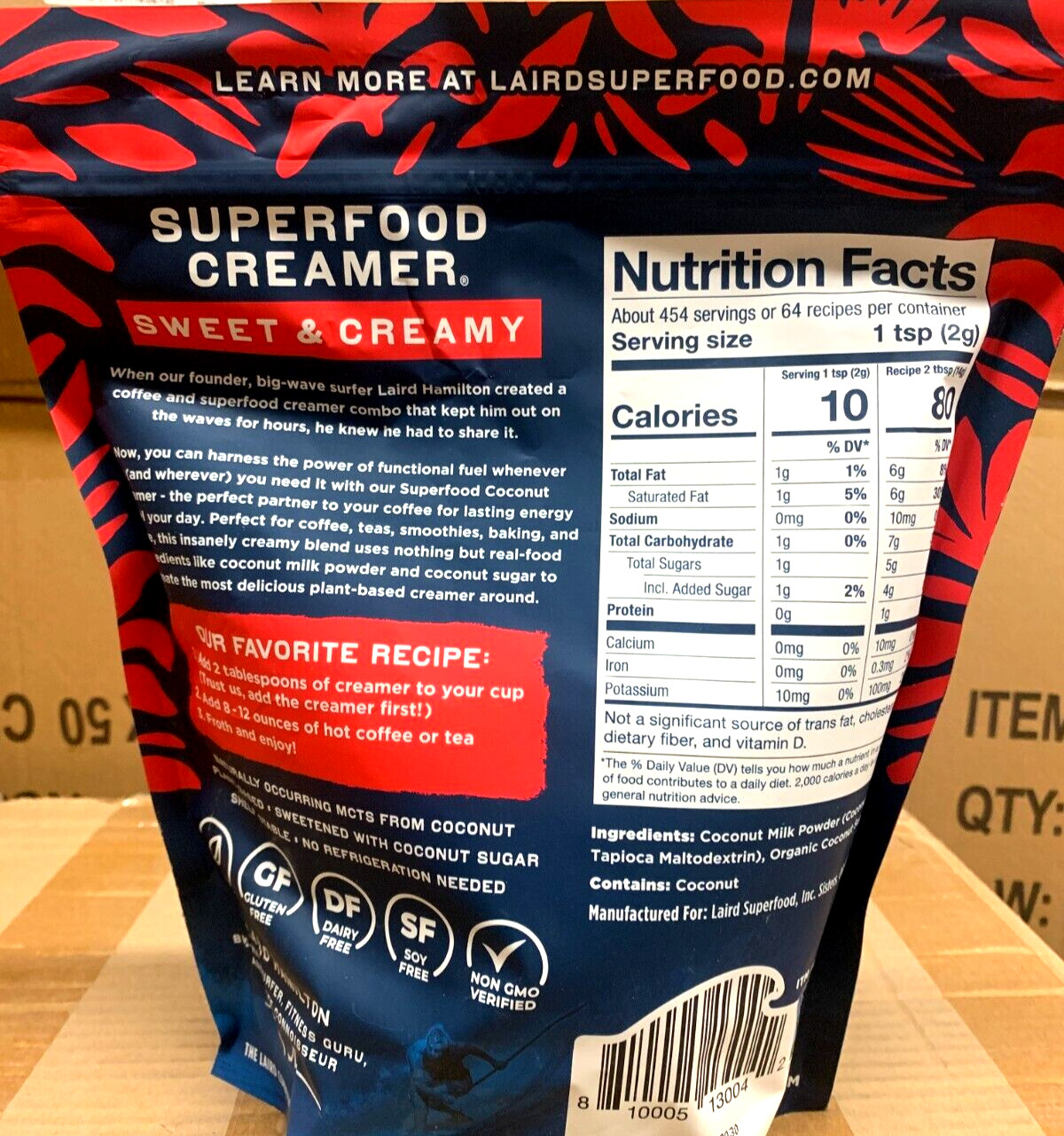 2 Packs Laird Superfood Superfood Creamer Sweet & Creamy XL Bag 2 LB Each = 4 LB