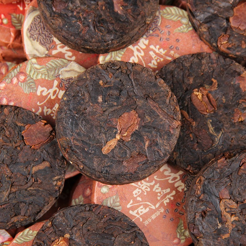 500g Coffee Pu Erh Yunnan Menghai Pu’er Tea Strong Aroma Ripe Tea Small Tea Cake