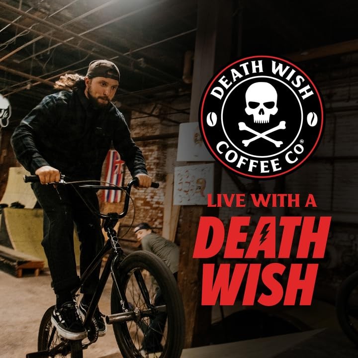 Death Wish Coffee, Organic and Fair Trade Dark Roast Ground Coffee, 16 oz