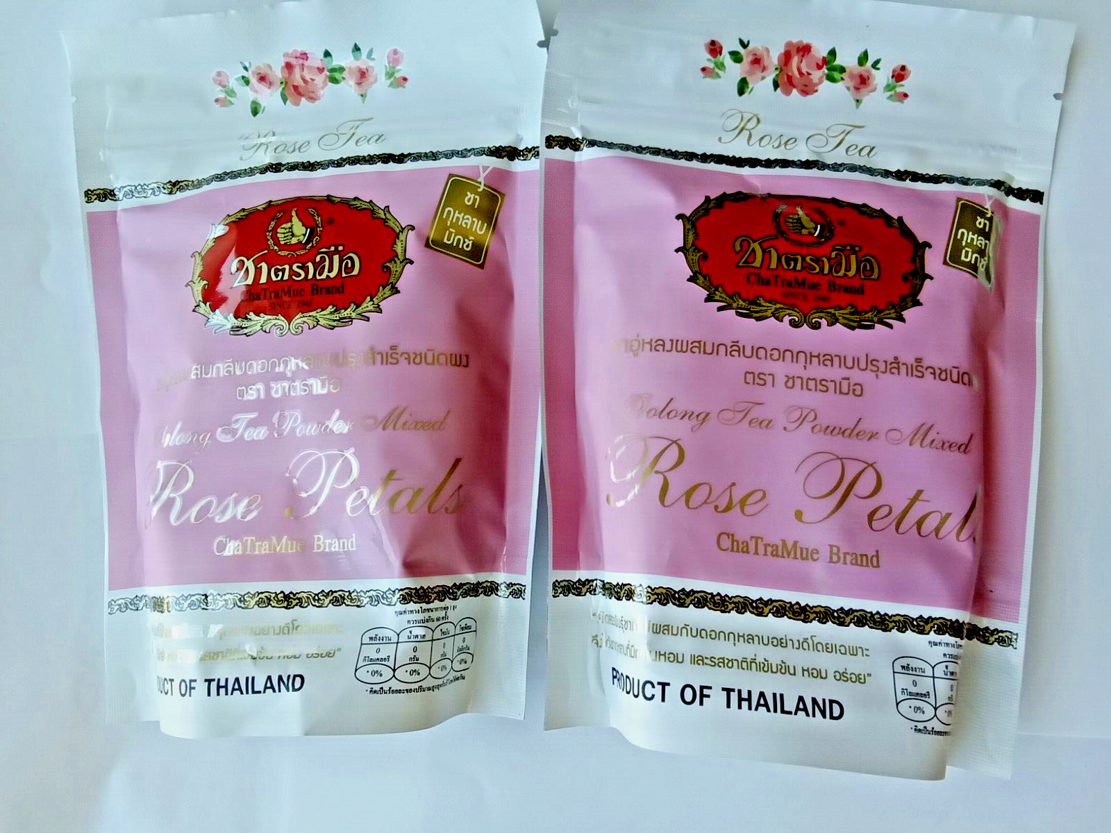 Rose Petals Oolong Tea Powder Mixed ( 2 Packs ) product of Thailand