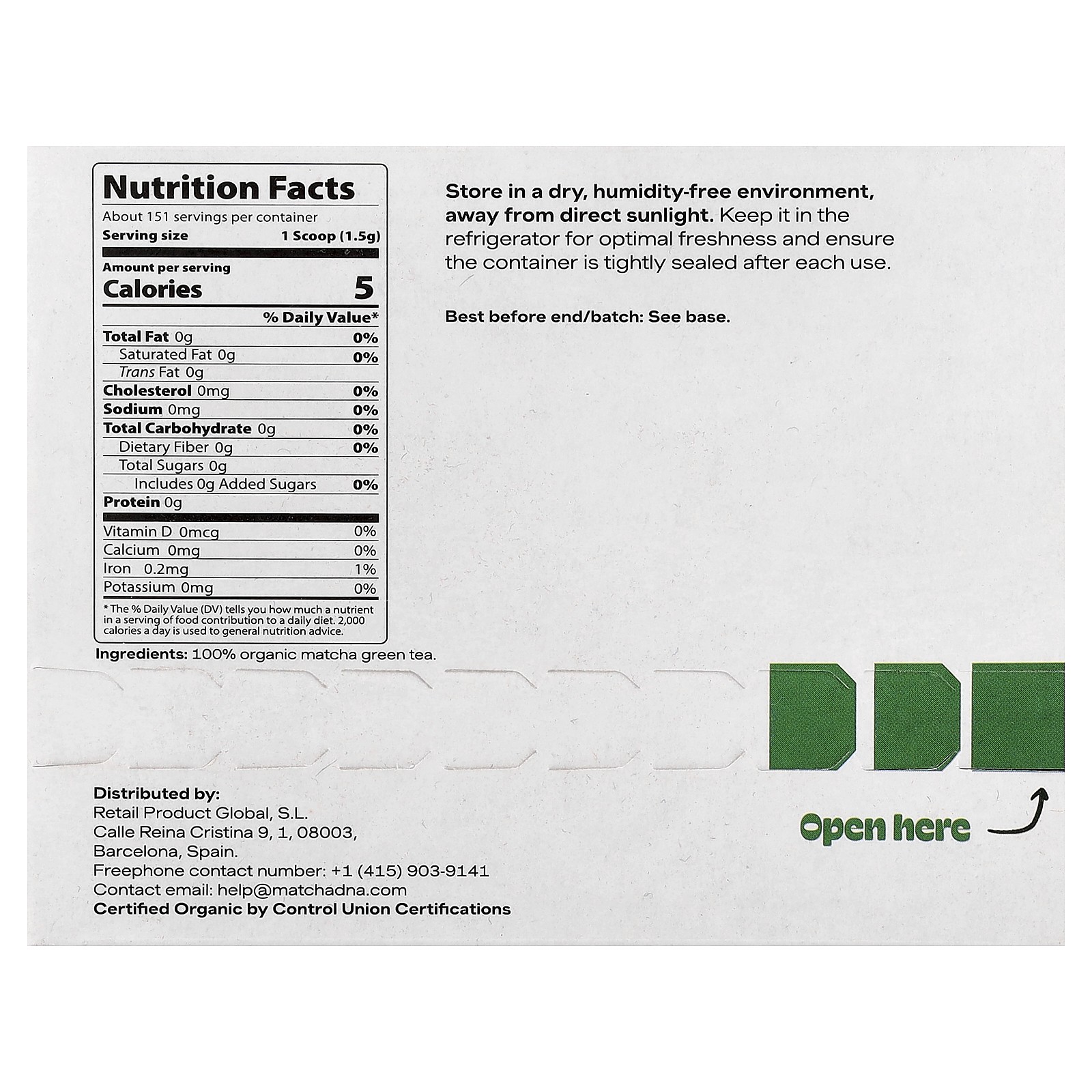 Certified Organic Matcha Tea, 8 oz (227 g)