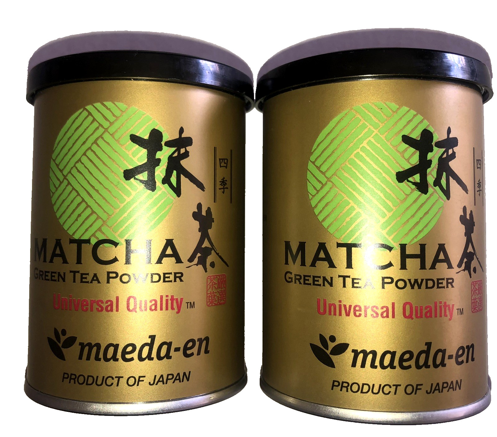 TWO 1.0oz (28g) cans MATCHA GREEN TEA POWDER Universal Quality maeda-en Shiki
